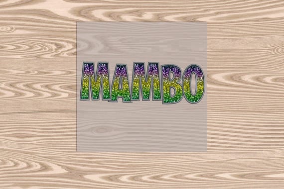 Ready to Press, Mardi Gras Mambo (faux glitter/sequins effect printed), heat transfer print, DTF Transfer Print