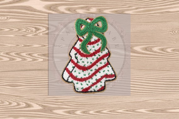 Ready to Press DTF Transfer-Christmas Tree Cake :Faux Yarn & Embroidered Texture Effect