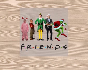 Ready to press, FRIENDS Christmas, DTF Transfer Print