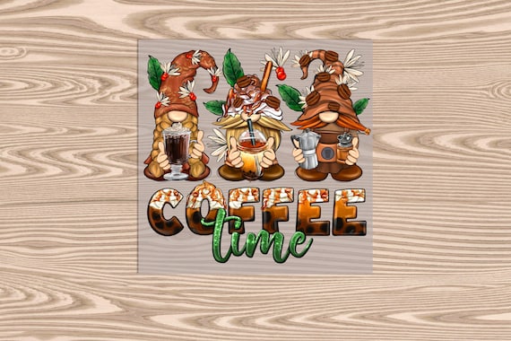 Ready to Press DTF Transfer-Coffee Time Gnomes