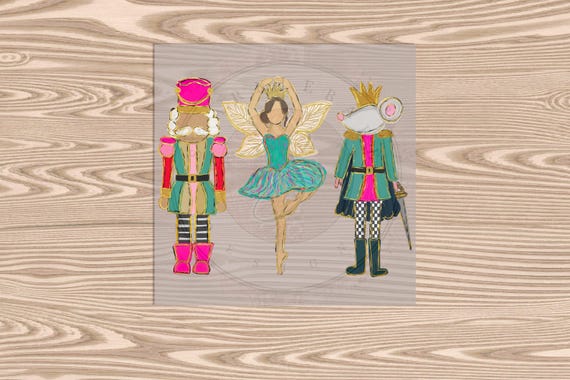 Ready to Press, Christmas Nutcracker Ballerina Brunette, heat transfer print, DTF Transfer Print
