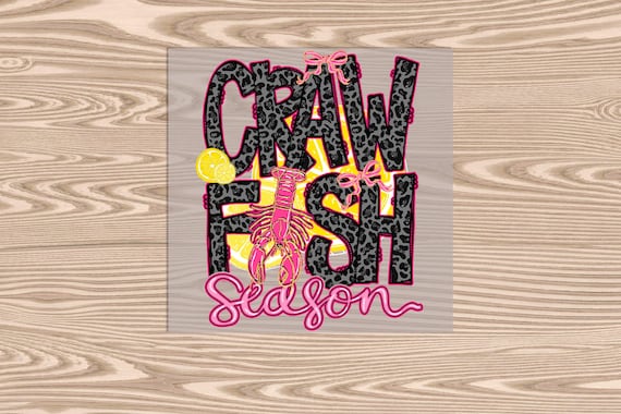 Ready to Press, Pink Crawfish Season, Black Leopard, heat transfer print, DTF Transfer Print