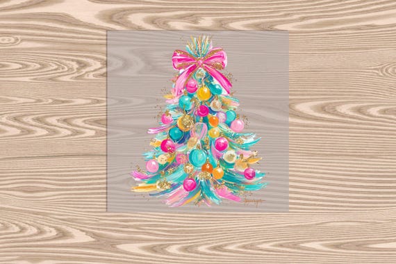 Ready to Press DTF Transfer-Colorful Christmas Tree