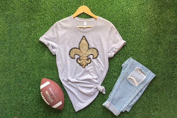 Ready to Press, Faux Sequin Fleur De Lis, heat transfer print (faux sequin effect printed), DTF Transfer Print