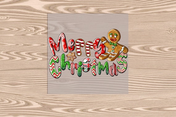 Ready to Press,  Merry Christmas Gingerbread Man, heat transfer print