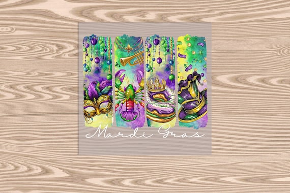 Ready to Press, Mardi Gras Brushstroke, Mardi Gras, heat transfer print, DTF Transfer Print