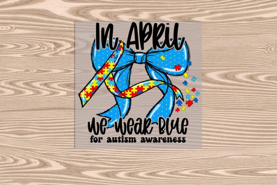 Ready to Press, Blue Bow Autism, heat transfer print, DTF Transfer Print