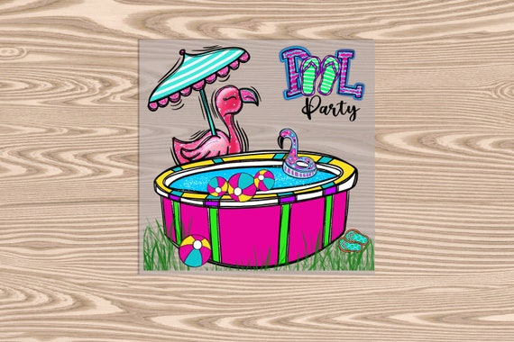 Ready to Press, Pool Party Flamingo, DTF Transfer Print