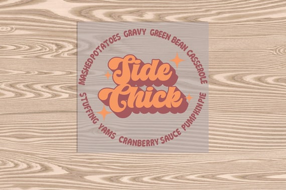 Ready to Press, Side Chick Circle, heat transfer print , DTF Transfer Print