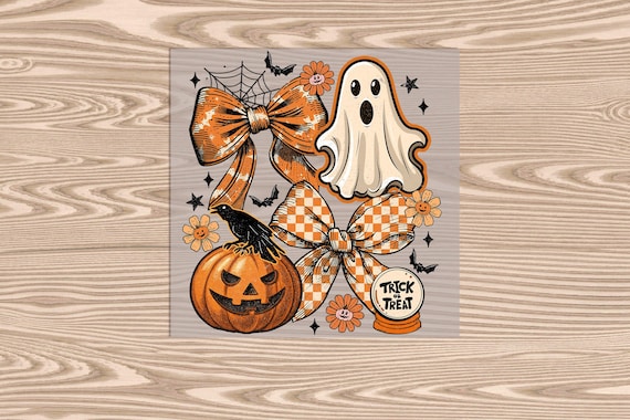 Ready to Press, Orange Halloween Coquette, Halloween, heat transfer print, DTF Transfer Print