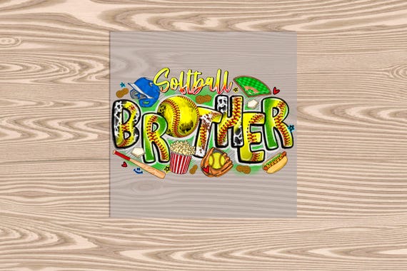 Ready to Press, Softball Brother, heat transfer print, DTF Transfer Print