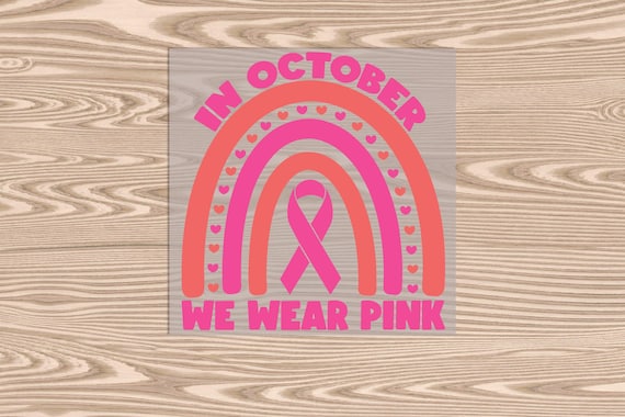 In October Rainbow - Breast Cancer Awareness DTF Transfer: Ready to Press