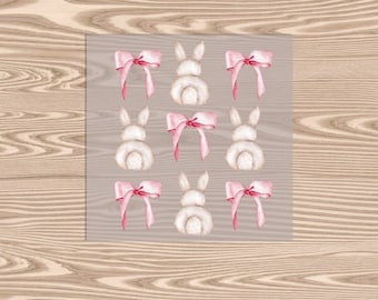 Ready to Press DTF Transfer-Cotton Tail Coquette, Easter Bunny, Bows,- heat transfer