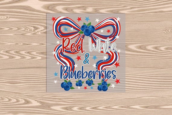 Red White Blueberries DTF Transfer Print: Ready to Press