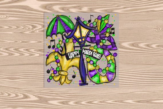 Ready to Press, Mardi Gras Louisiana, heat transfer print, DTF Transfer Print