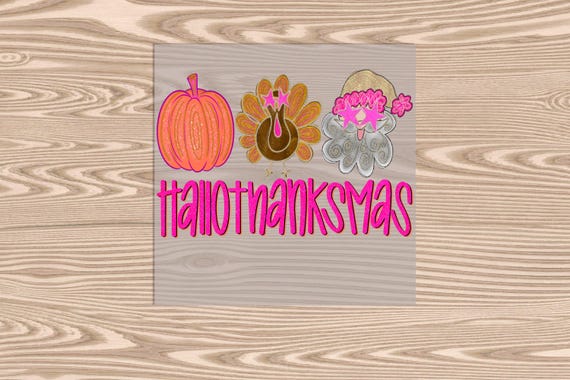 Ready to Press, Colorful HalloThanksMas, heat transfer print, DTF Transfer Print