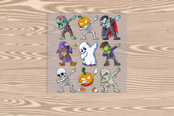 Ready to Press, Halloween Dab Colorful, heat transfer print, DTF Transfer Print