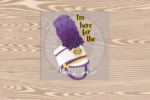 Here for the Band DTF Transfer Print - Purple and Gold - Ready to Press