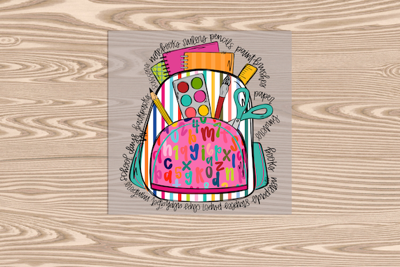 Ready to Press, School Backpack, heat transfer print, DTF Transfer Print