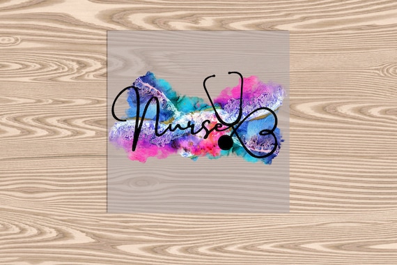 Ready to Press, Nurse Watercolor Splash, heat transfer print, DTF Transfer Print