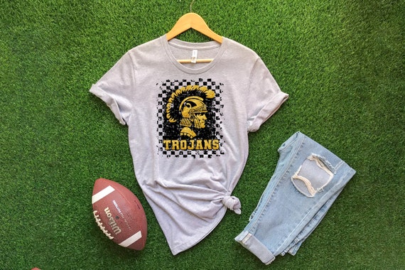 Ready to Press,   Trojans Checker  ,heat transfer print , DTF Transfer Print