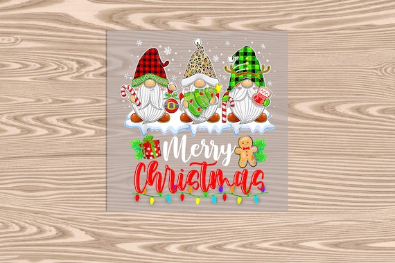 Ready to Press, Gnomes Merry Christmas, heat transfer print, DTF Transfer Print