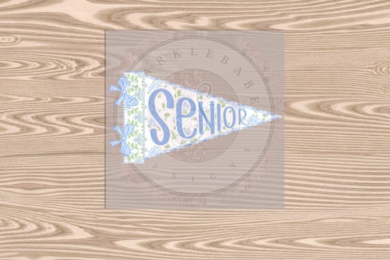 Ready to Press, Senior Blue Flag, heat transfer print, DTF Transfer Print