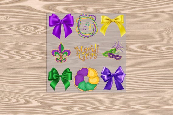 Ready to Press, Mardi Gras Coquette, heat transfer print, DTF Transfer Print