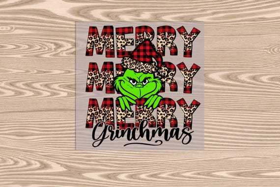 Ready to press, Merry Merry Merry Green Man Christmas, DTF Transfer Print