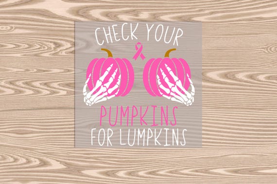Check Your Pumpkins - Breast Cancer Awareness DTF Transfer Print: Ready to Press