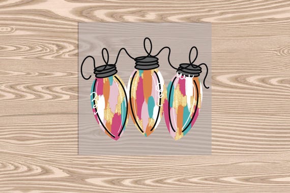 Ready to Press, Christmas String Lights, heat transfer print, DTF Transfer Print