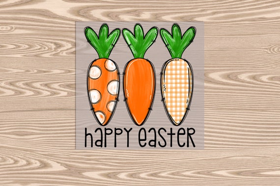 Ready to Press, Happy Easter Carrots, DTF Transfer Print