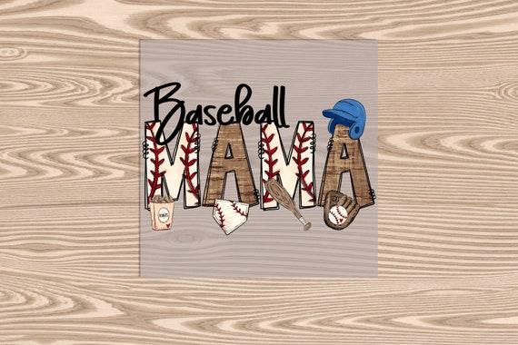 Ready to Press, BaseBall Mama Blue, heat transfer print, DTF Transfer Print