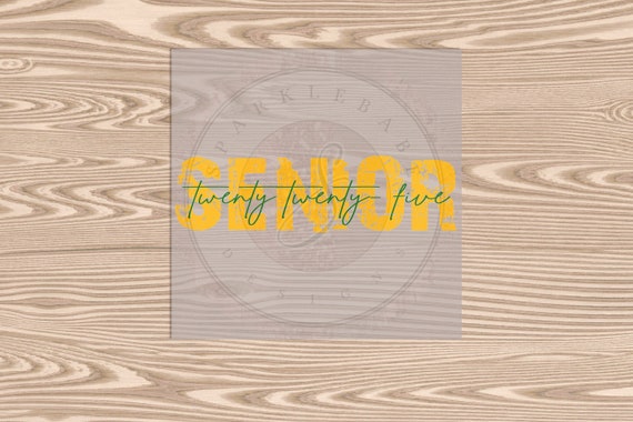 Exclusive-Ready to Press, Senior Gold and Green, heat transfer print, DTF Transfer Print