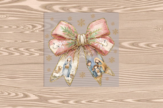 Ready to Press, Nativity Bow, heat transfer print, DTF Transfer Print