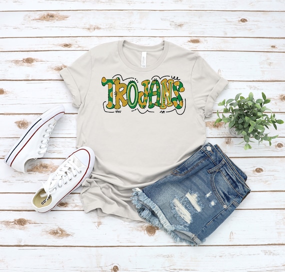 Ready to Press,   Trojans Green & Gold  ,heat transfer print , DTF Transfer Print