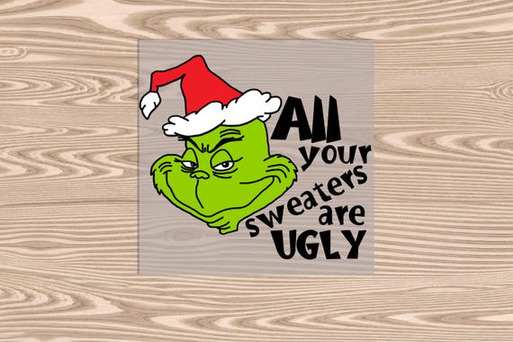Ready to press, Ugly Sweater, Green Man, Christmas, DTF Transfer Print