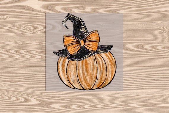 Ready to Press, Witch's Hat Pumpkin Halloween, heat transfer print, DTF Transfer Print