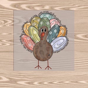Ready to Press, Colorful Turkey, heat transfer print, DTF Transfer Print