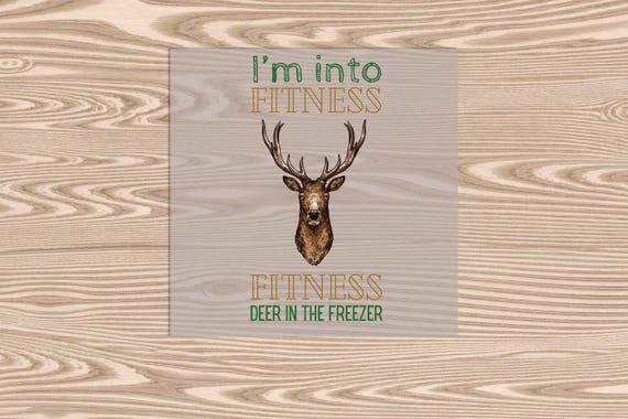 Ready to Press, Fitness Deer in the Freezer, heat transfer print, DTF Transfer Print