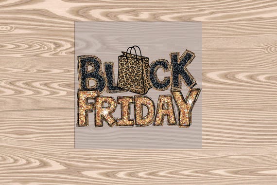 Ready to Press, Black Friday Leopard Bag, heat transfer print, DTF Transfer Print