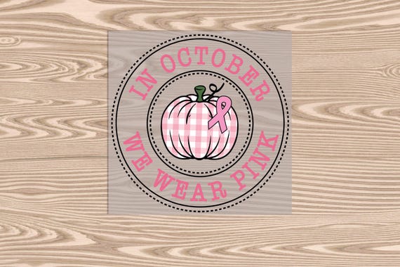 Ready to Press DTF Transfer-Breast Cancer Awareness Plaid Pumpkin