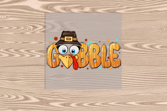 Ready to Press, Gobble Turkey Face, heat transfer print, DTF Transfer Print