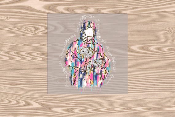 Ready to Press, Jesus- Glitter Bunny (faux glitter effect) He is Risen, Easter, DTF Transfer Print