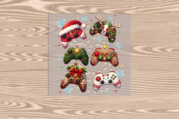 Ready to Press DTF Transfer-Game Controller Christmas