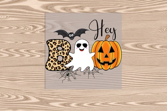 Ready to Press, Hey Boo Halloween, heat transfer print, DTF Transfer Print