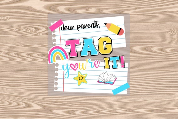 Ready to Press, Dear Parents TAG You're it, Pencil and Paper, DTF Transfer Print