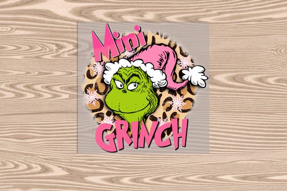 Ready to press, Pink Mini Green One, Leopard print, Christmas, DTF Transfer Print