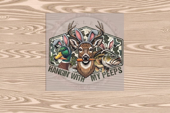Ready to Press DTF Transfer-Camo Hanging with Peeps- heat transfer