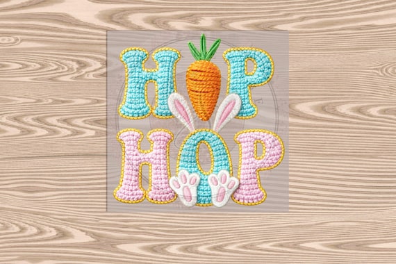 Ready to Press DTF Transfer- HipHop Bunny Faux Yarn- heat transfer